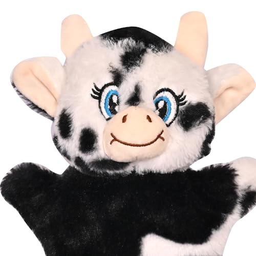 Image of Besties Cow Hand Puppets for Kids - Soft Hand Puppets for Kids, Story Telling Puppet for Kids, Hand Puppet Toy, Plush Animals Hand Puppet Toys, Fun Play Learning Toys - (Cow Black)