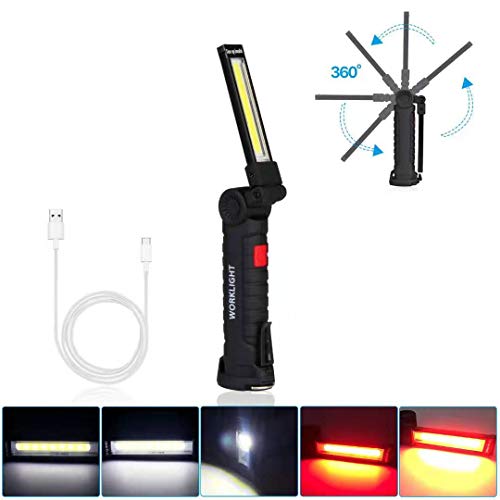 Work light, LED Work Light of Rechargeable, Portable, Folding Flashlight with Magnetic Base
