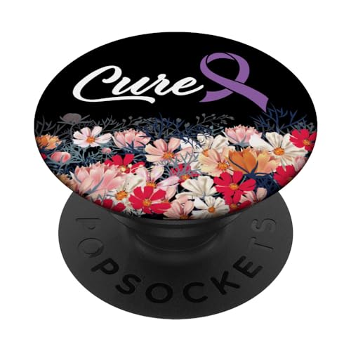 Cure- Hidradenitis Suppurativa Supporter Ribbon Mobile Stand PopSockets Swappable PopGrip, Black
