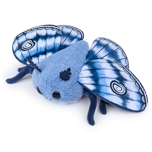 lilizzhoumax Cute silk moth Plush Toy 10.62inch Soft Realistic silk moth Stuffed Animal for Kids Insect lovers Boys and Girls Gifts Home Decoration blue white - Image 2