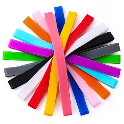 SHENLIU 24 Stück Gummibänder Breit, 13.5 cm Bunte Gummibänder Silikon Gummiringe Für Bücher Notizbücher Küchenutensilien Kunst Basteln