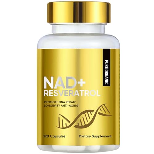 NAD+ 1500 mg & Resveratrolo, Anti-Invecchiamento, Energia e Sostegno Anti-Età ，120 Capsule Vegetariane