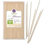 100 Premium Schaschlikspieße Holz 20 cm x 2,5 mm | Extra Robuste Grillspieße aus Birkenholz für Fleisch, Obst & BBQ | Vielseitige Holzspieße zum Grillen & Basteln