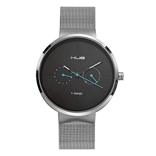 Montre Quartz Multifonction H30 cadran noir et bracelet acier pour homme et femme