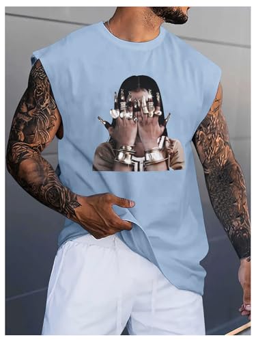 Image of RoseSeek Summer Retro Graphic Tank Top Hippop Streetwear Y2K Tees