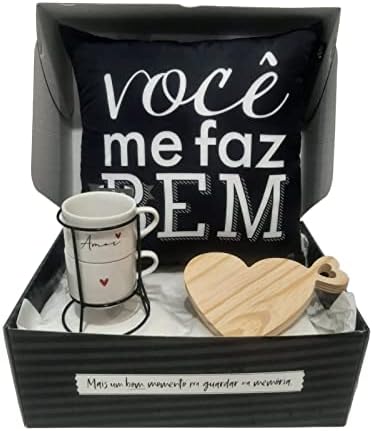 Ludi Cesta Kit Presente Eternos Namorados Te Amo (Branco e Preto)...