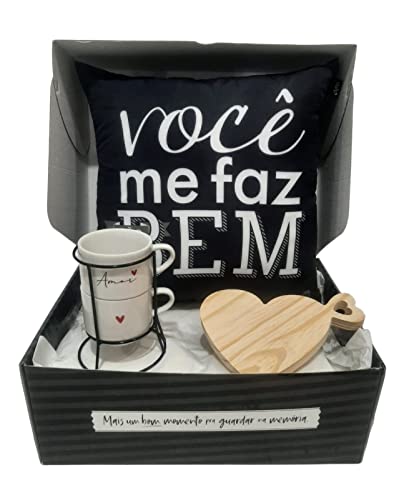 Ludi Cesta Kit Presente Eternos Namorados Te Amo (Branco e Preto)...