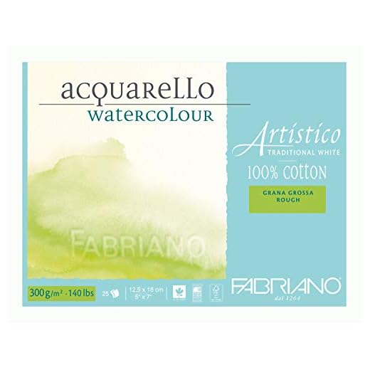 Fabriano ATW BL 4CO 25 M real hecha de papel de la acuarela de Hahnemühle GT 12,5 x 18 cm, color blanco