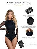 Womens Sexy Bodysuits Elegant Lace Black Bodysuit Mesh Long Sleeve Leotard Ladies Going Out Tops Bodysuit Jumpsuit Clubwear Tops - Image 5