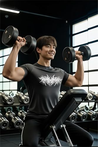 Image of Men Polyster Lycra Printed Half Sleeves Compression T-Shirt for Gym