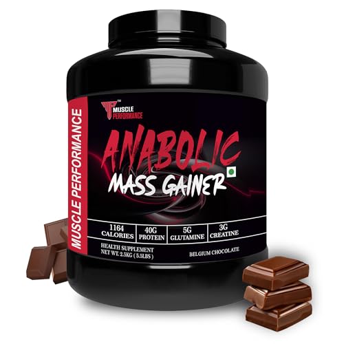 Image of Anabolic Mass Gainer, 2.5kg, Belgium Chocolate | High Protein Carbs, With Creatine, BCAA & Glutamine, Digestive Enzymes, For Muscle Gain & Fast Growth