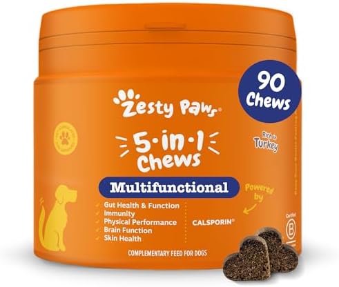 Zesty Paws Hond Multivitamine 5-in-1 | Bevordert darm- en huidgez...