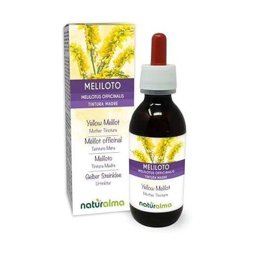 Meliloto (Melilotus officinalis) hierba con flores Tintura Madre sin alcohol Naturalma - Extracto líquido gotas 120 ml - Complemento alimenticio - Vegano