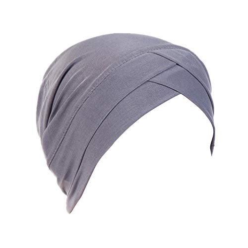 Atuka Krebs Mütze Frauen Hut Kappe Aus Baumwolle Baumwollmütze Chemo Schlaf Kopftuch Mütze für Krebs Haarverlust Schlafmütze (Style#1 Grau) Cover