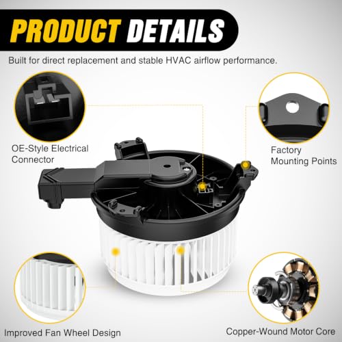 Image of Nilight HVAC Blower Motor for Honda Civic 2012-2013, Acura ILX 13-15 | Direct Replacement Fit, Stable Fan Speed Control, Replaces 700257
