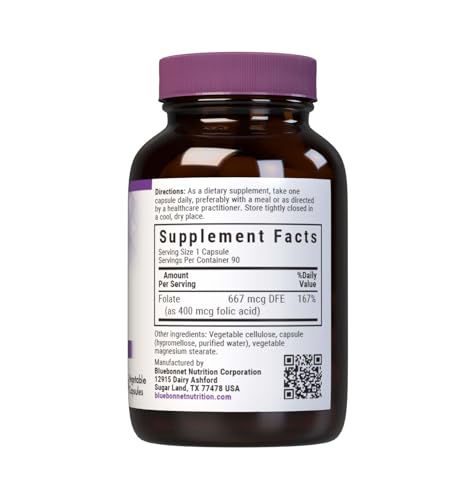 Bluebonnet 743715004498 Nutrition Folic Acid 400 Mcg thumb #1