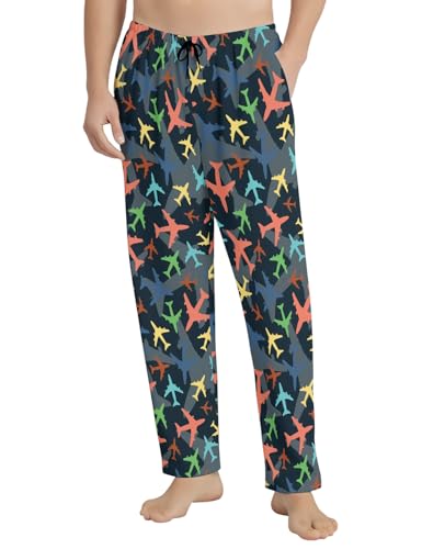 Men's Pajama Pants with Pockets Lightweight Breathable Waistband Elastic Sleep Pants for Men Soft Lounge Pants2