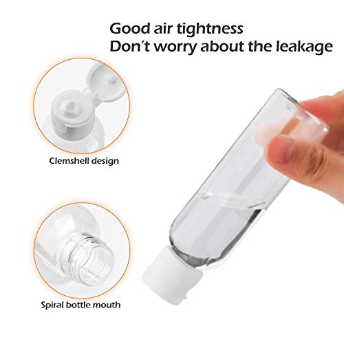 image for Snsowed 16 Pack 2 oz Clear Plastic Empty Bottles Travel Containers wit