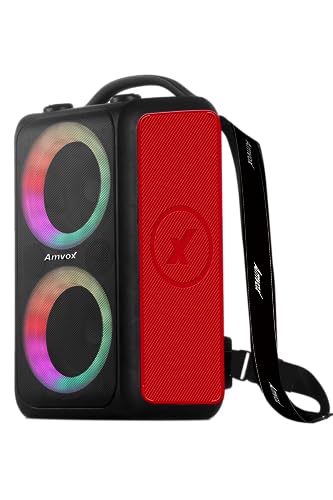 Amvox Caixa de Som Amplificada ACA 600 Bagvox Red - 600W RMS, Bluetooth, Equalizador, USB, Bateria Recarregável glide