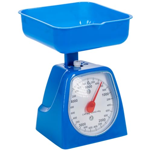 KARL HAUSMANN Báscula de Cocina Analógica 5 kg con Bol, Azul, Vintage