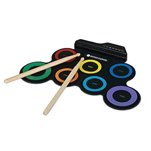 WICKED GIZMOS Electronic Drum Mat – Roll Up Digital Music Pad Instrument for Beginners Children – Learn to Play Record…