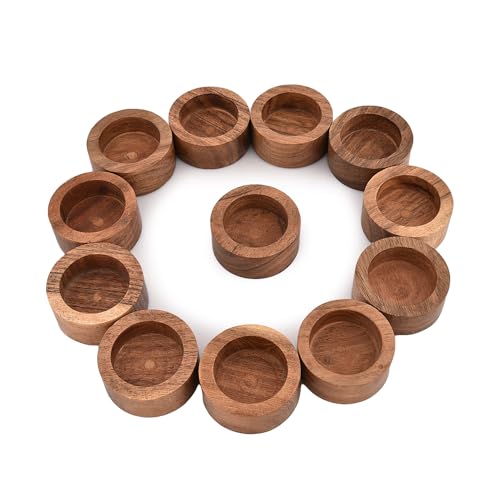 Indus Lifespace Acacia Wood Tealight Candle Holder for Wedding, Party, Birthday, Holiday, Home Decoration (5.71cm x 5.71cm x 2.54cm), (Set of 12) - Cosy Home Interiors Indus Lifespace Acacia Wood Tealight Candle Holder for Wedding, Party, Birthday, Holiday, Home Decoration (5.71cm x 5.71cm x 2.54cm), (Set of 12) - Image 2