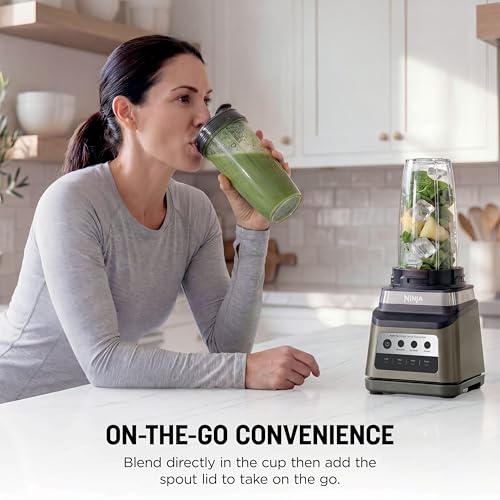 Image of Ninja Professional Plus DUO Blender Premier | Ice Crush, Smoothie, Nutrient Extraction, Frozen Drink & Margarita Machine| 3 Auto IQ Presets I 1400W, 72oz Pitcher, (2) To-Go Cups | Sand | BN751SDBRN