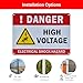 Danger High Voltage Signs Electrical Shock Hazard Sign 2 Pack 10