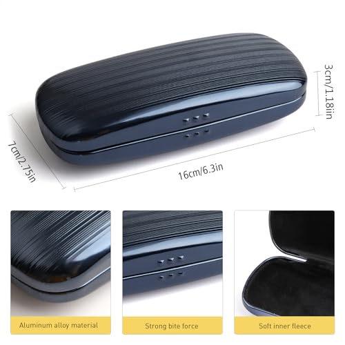Image of Hard Shell Sunglasses Case, Portable Aluminum Alloy Glasses Case Protective Eyeglasses Cases for Men Women