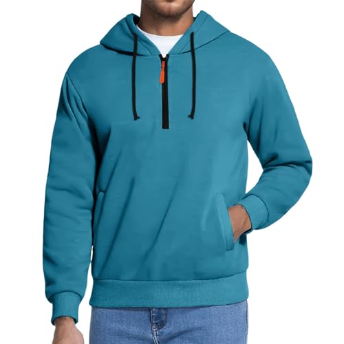 GOFULY Quarter Zip Hoodie Men Fashion Fleece Big And Tall Sweatshirts Stylish Winter Hoodies Pullover With Pocket Clothes2