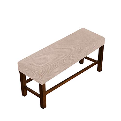Facai Funda para Taburete Pie de Cama, Funda de Banco Rectangular Jacquard, Fundas Banco Tapizado Antideslizante, Funda de Taburete Largo Caqui S