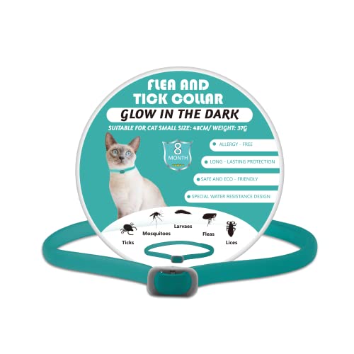 Pets4Luv Collier Anti-puces pour Chats, Taille Unique, à Base d'huiles essentielles, répulsif sûr et Efficace, Design étanche et Lumineux, 8 Mois de Protection, 1PCS Cover