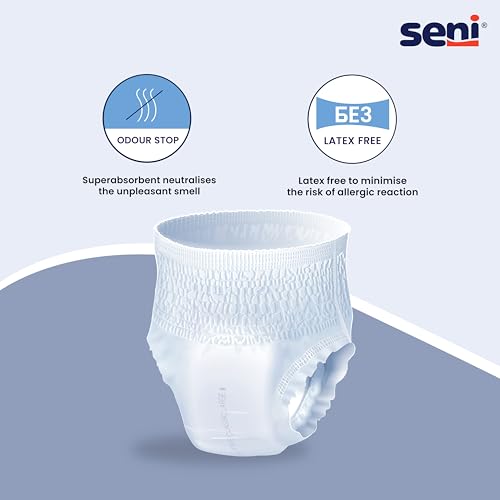 Image of Seni Pants Classic Adult Diaper Pants (Pull-Ups), Breathable, Leak-Proof, with Wetness Indicator, Size XL, 10 Pcs per Pack