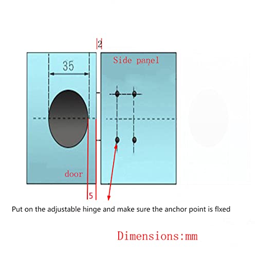 Wanlian Glass Door Hinges 4.33 * 2.05" Quiet Hinge Cutout 1.37" Hinges (2Pcs) For Cabinet Glass Doors. #TOP5