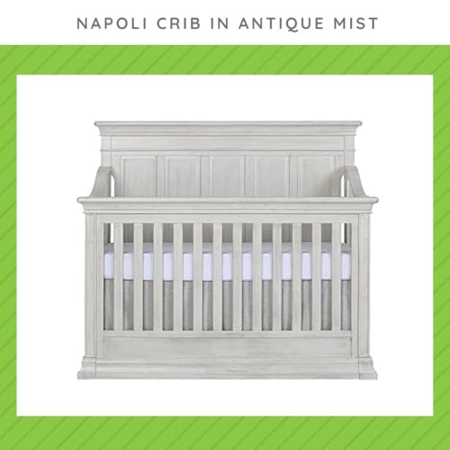 Image of Toddler Bed Safety Guard Rail for Evolur Baby Convertible Cribs - Solid Wood Rail for Convertible Crib to Toddler Bed Conversion - Safety Bed Rail for Children (Antique Mist, Model 846)