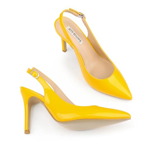 Image of JOY IN LOVE Womens Slingback High Heels Stiletto Pointed Closed Toe Pumps