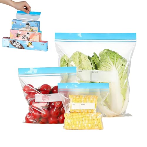 Waytiffer Ziploc Bag Set 70 Pcs Zipper Bag Food Storage Bags with Double Seal Zip Lock Freezer Bag and Sandwich Bags Combo Ziploc Bag Large Small Medium Sizes for Food Storage