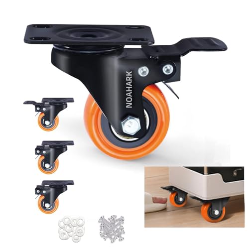Image of NOAHARK 1.5 inch Furniture Caster Wheel | Heavy Duty upto 700lbs Castor Wheel | 360 Degree Rotating and Moving Caster Wheels Suitable for Sofa, Bed, Chairs, Tables, Cabinets etc (4, 1.5 Inch)