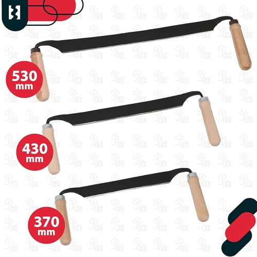 KOTARBAU® Zugmesser - 280 mm - Geschmiedet - Ziehmesser für Holz - Werkzeug für Holzbearbeitung - mit ergonomischen Holzgriffen - Schäleisen - Stahl