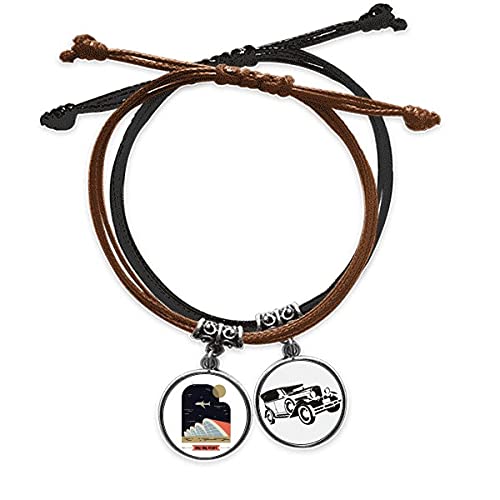 Bracelet de l'Aéroport International de Hong Kong en cuir et cordon tressé haut de gamme
