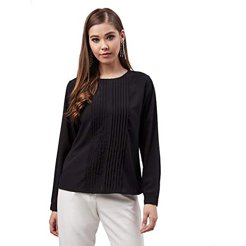Image of Carlton London Women's Solid Regular Fit Blouse