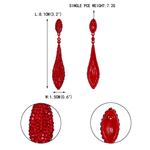 EVER FAITH Women's Austrian Crystal Double Waterdrop Pierced Dangle Earrings4