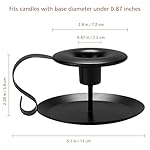 Taper Candle Holders, 2 Count Candlestick Holders, Black Candle Holder Decor - Image 2