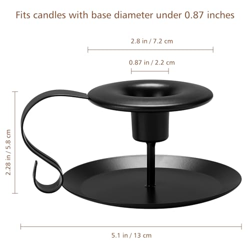 Taper Candle Holders, 2 Count Candlestick Holders, Black Candle Holder Decor - Image 3