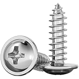 TIHONORI 200 STK. M2 304 Edelstahl Kreuzschlitz-Panhead-Schrauben mit Unterlegscheibe, 3 mm–16 mm...