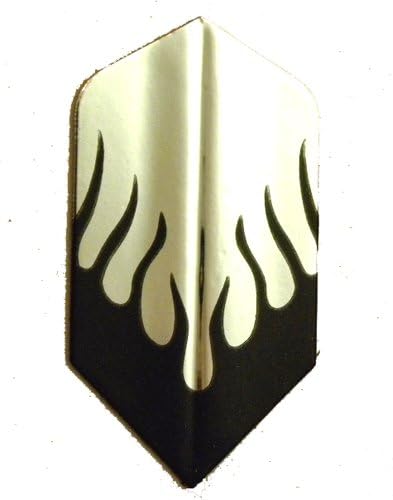 25 Sets #3235 AmeriThon Black/Silver Flames Dart Flights