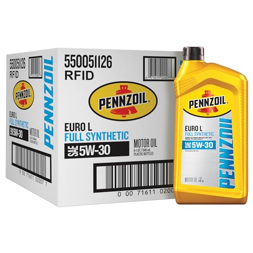 Pennzoil Platinum Euro L Full Synthetic 5W-30 Motor Oil, 1 Quart (6 Pack)