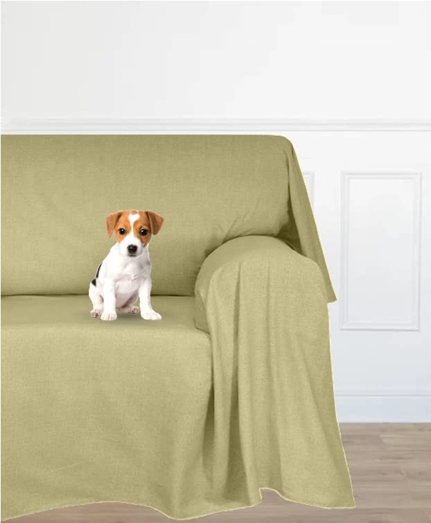 Farè - Telo Salva Divano in tessuto arredo ANTIMACCHIA (idrorepellente ed impermeabile) per COPRIDIVANO | Made in Italy | 200 x 270 cm | ARMOR beige