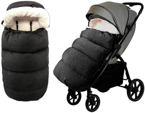 Waterproof Thickened Universal Stroller Blanket - Baby/Toddler Stroller Footmuff, Sleeping Bag & Bunting, Cold-Weather Winter Cover(Dark Grey)