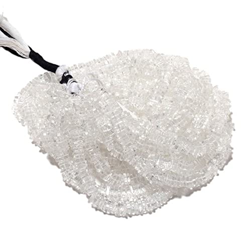 Quartz rose naturel perles heishi carrées LKBEADS 6mm pour création bijoux fins